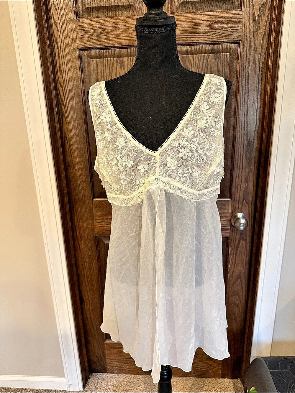 Soma Floral Lace Chemise in White Size XXLarge Like New